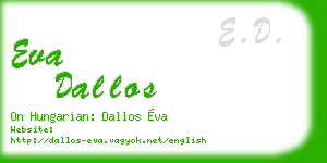 eva dallos business card